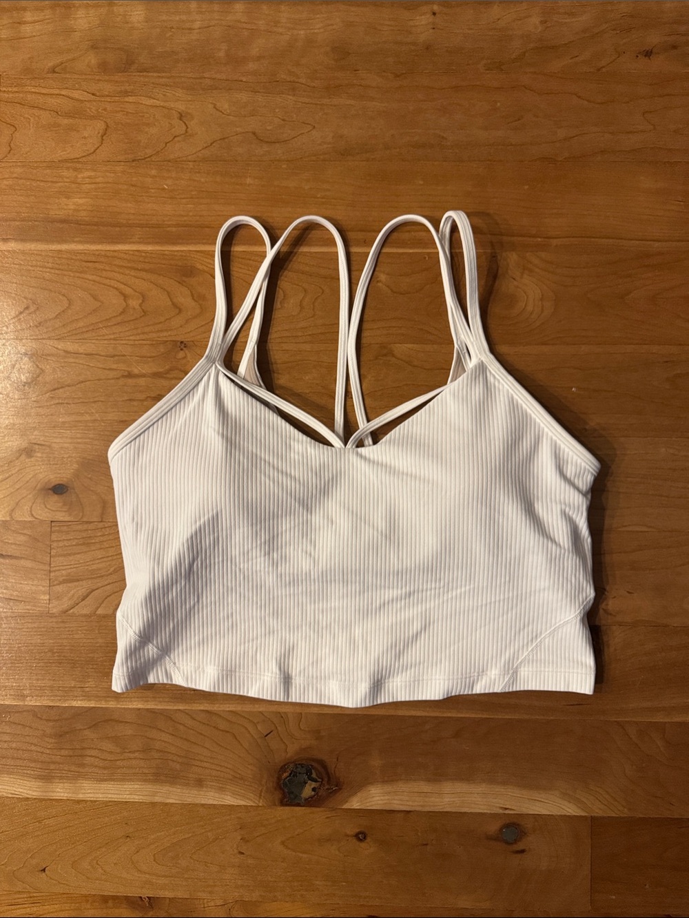 lululemon athletica White Ribbed Strappy Sports Bralette